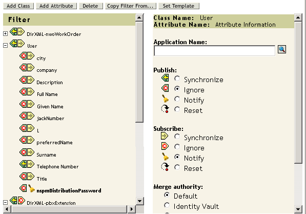 Filter settings for nspmDistributionPassword
