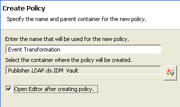 Create Policy Wizard