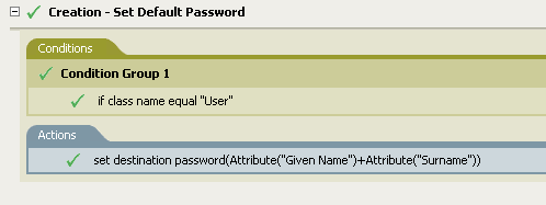 Creation - Set Default Password
