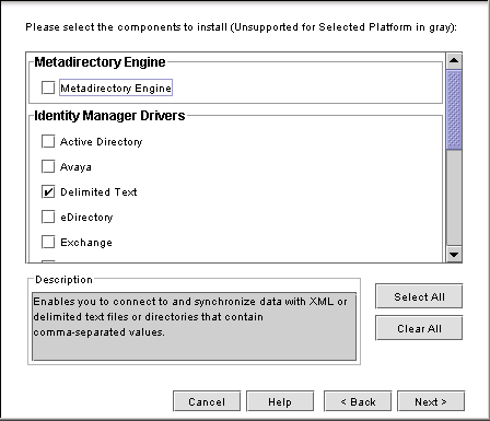 The Delimited Text check box