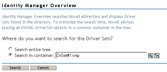 The Search, Find, and Browse options for finding a driver set