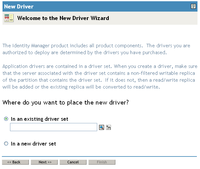 Select new driver to launch the New Driver Wizard