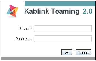 Kablink Teaming Log In page