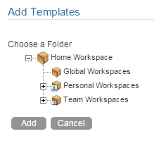 Add Templates page