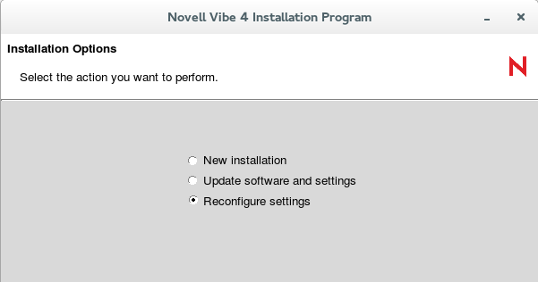 Installation Options page