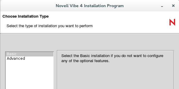 Installation Type page