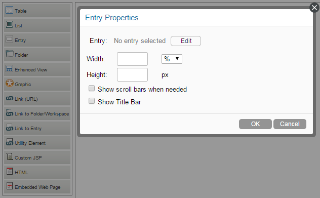 Configuring Entry Properties