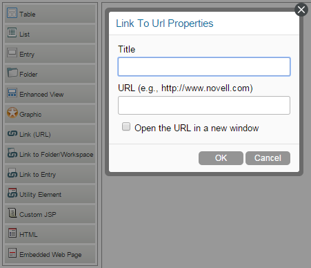 Configuring URL Link Properties