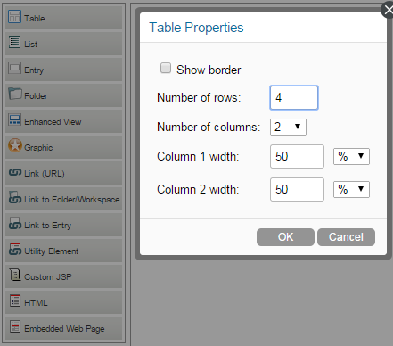 Configuring Table Properties