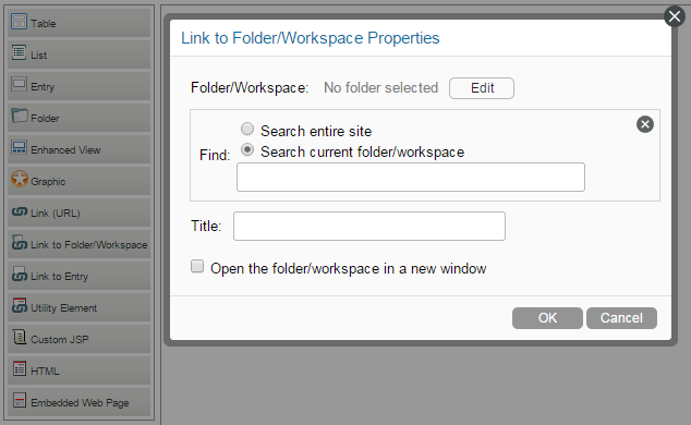 Configuring Workspace Link Properties
