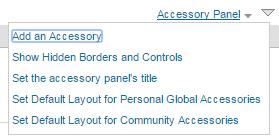 Clicking the Accessory Panel link