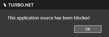 Turbo client blocked resource dialog