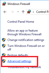 Firewall advanced settings
