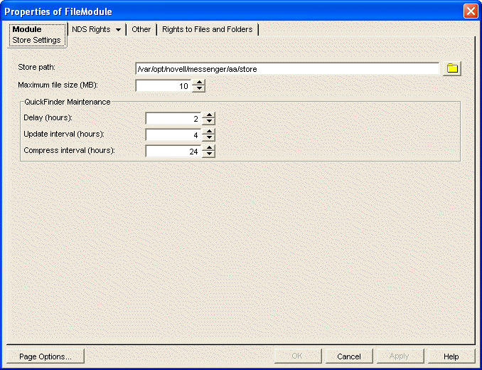 File Module General page