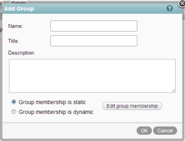 Manage Groups page
