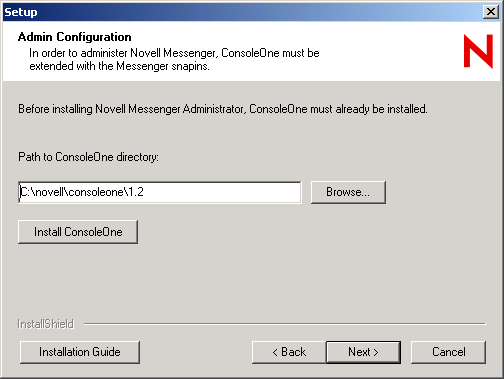 Admin Configuration dialog box