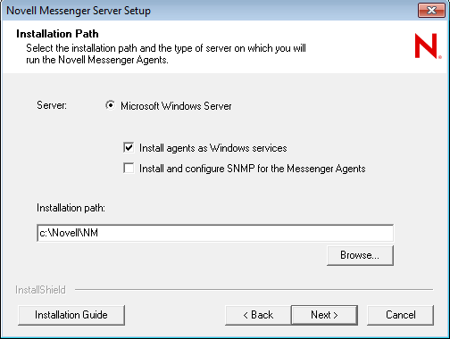 Server Information dialog box