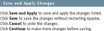 Save and Apply Changes options