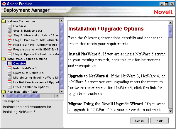 Installation / Upgrade Options screen