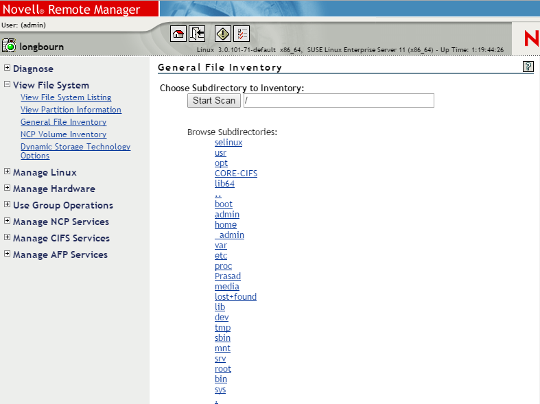 General File Inventory default page