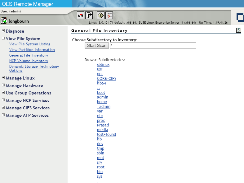 General File Inventory default page
