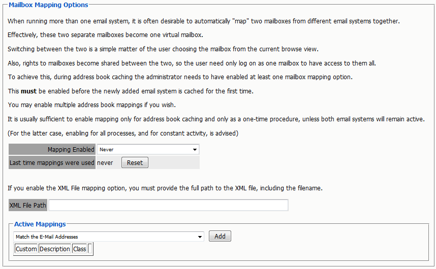 Mailbox Mapping Options Retain 4.9.1 Configuration and Administration
