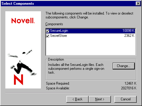 Components for the Novell eDirectory with SecretStore option