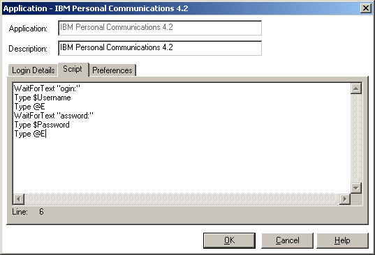 A script for IBM Personal Communications 4.2