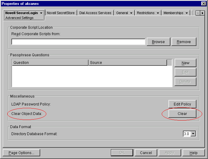 The Clear Object Data button
