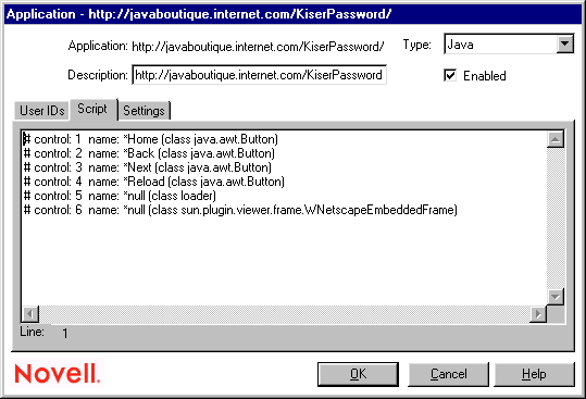 The Script page and sample script