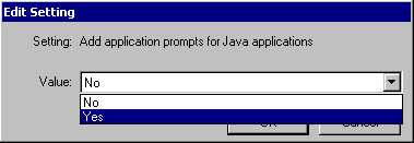 The Edit Settings dialog box