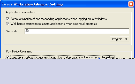 Advanced settings dialog box