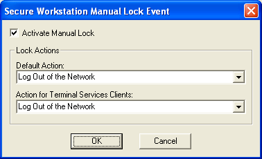 Manual lock event dialog box