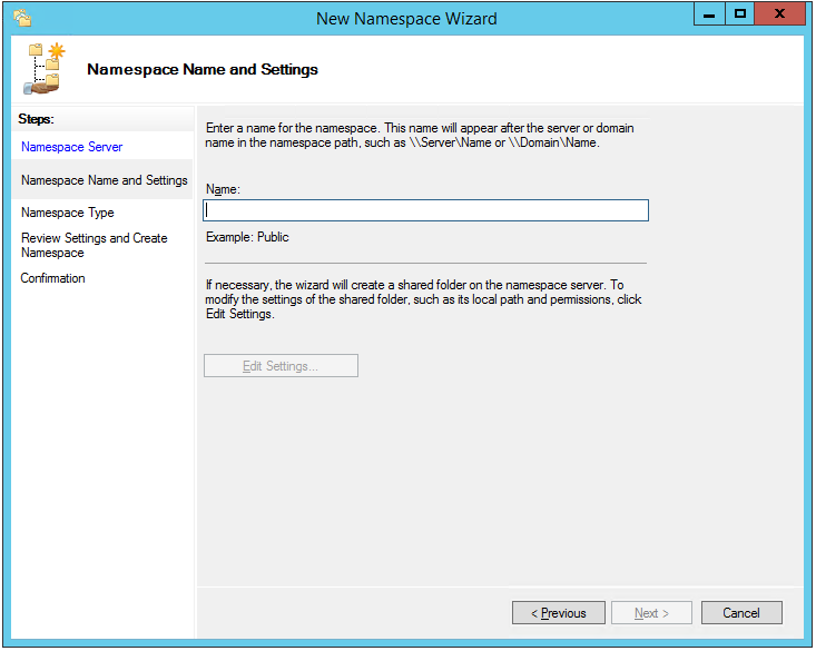 Creating DFS Namespace Permissions Novell Storage Manager 4.1 for