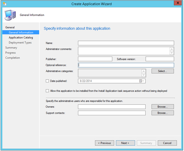 Creating an SCCM Application for Distribution Novell Storage Manager