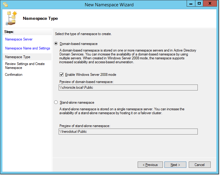 Creating DFS Namespace Permissions Micro Focus Storage Manager 5.2