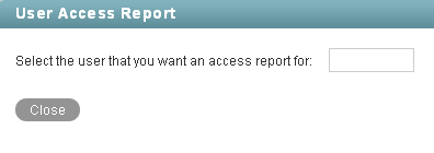 User Access page
