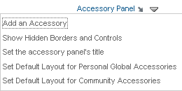 Clicking the Accessory Panel link