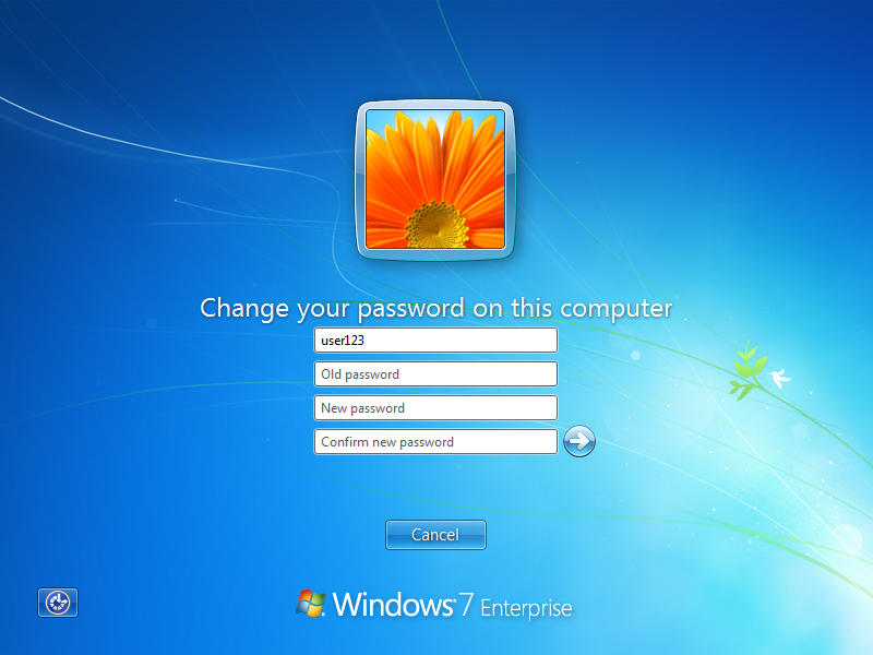 Client Change Password Screen