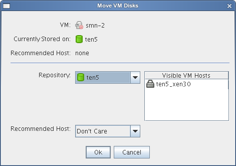 Move VM Disks Dialog Box