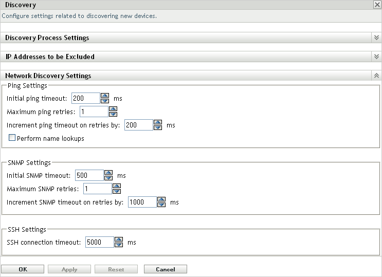 Network Discovery Settings