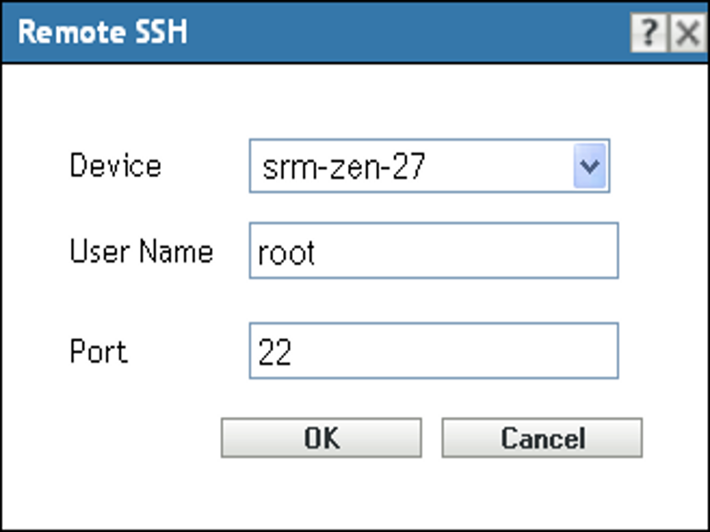 Remote SSH dialog box