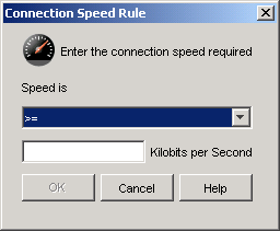Connection Speed Rule dialog box