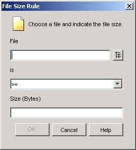 File Size Rule dialog box