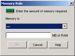 Memory Rule dialog box