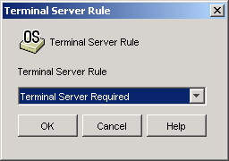 Terminal Server Rule dialog box