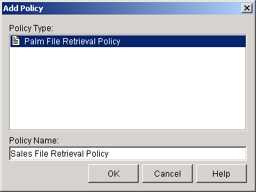 Add Policy dialog box