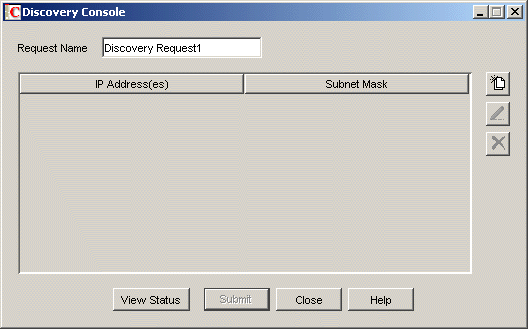 Discovery Console dialog box
