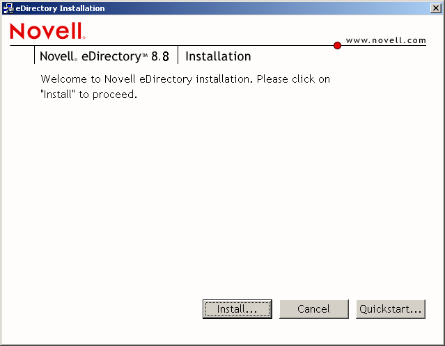 The Novell eDirectory 8.7 Installation program.