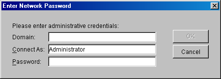 Authentication dialog box displayed after clicking Browse Unlisted Tree, an option available in the Microsoft Active Directory mode of Adding Servers for the Middle Tier Server installation.